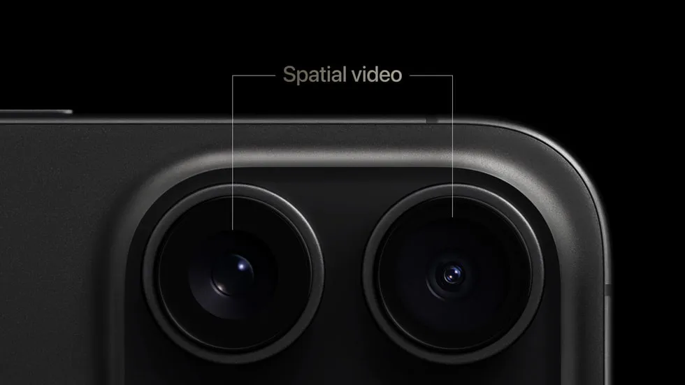 The iPhone cameras for capturing spatial video.