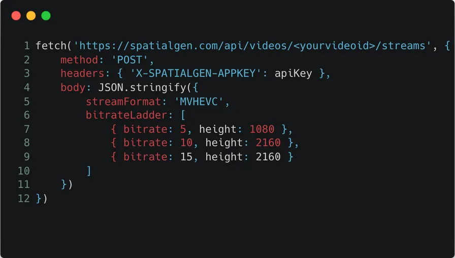 API Code Snippet
