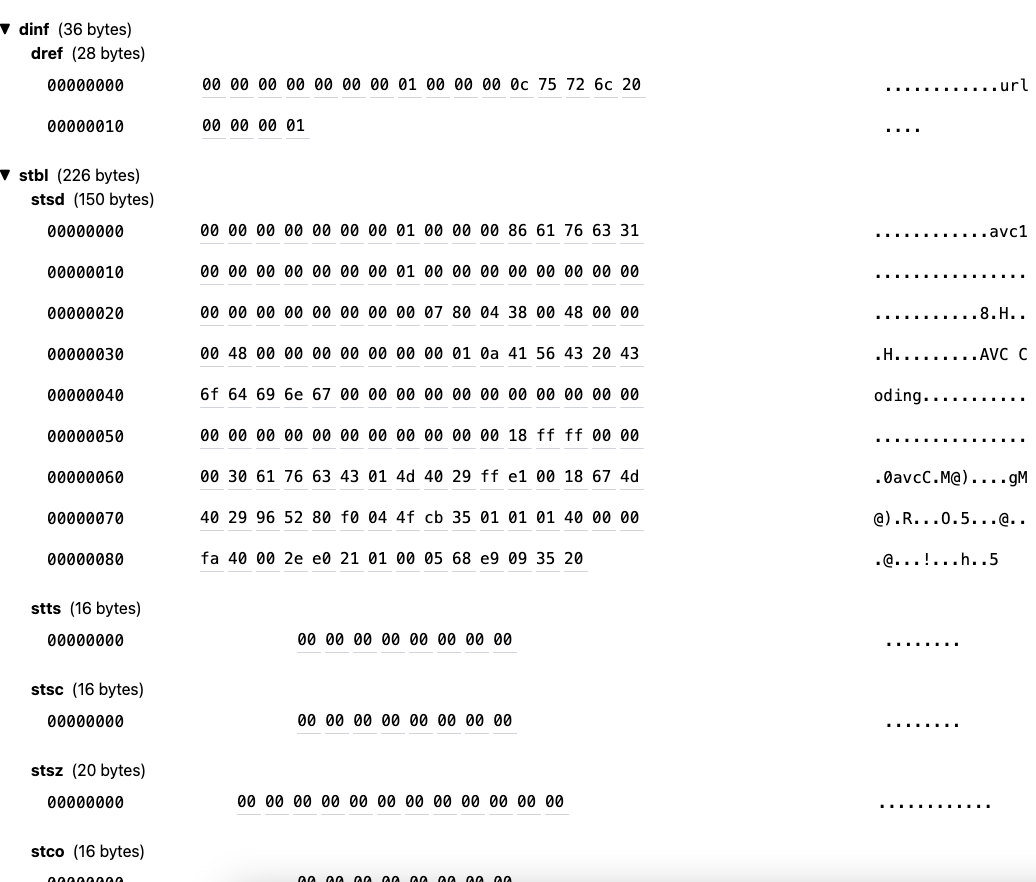 A screenshot of the data for our SDR segment Screenshot of segment zero SDR