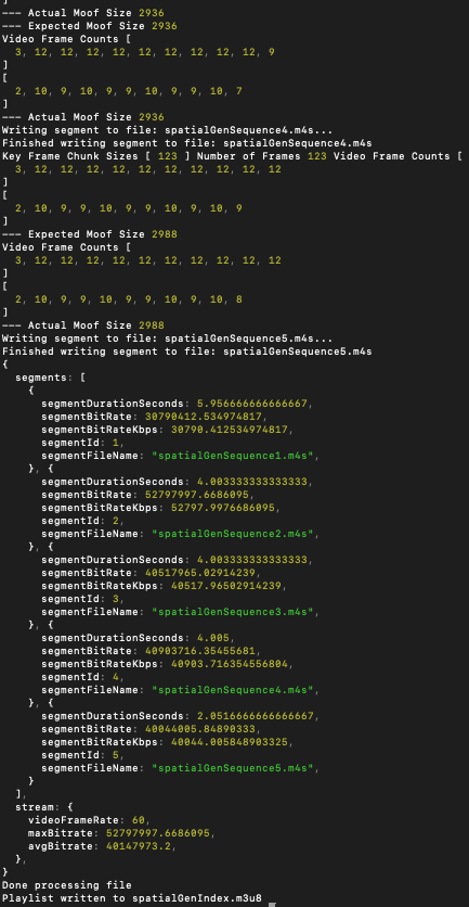 A screenshot of our segmenter results Screenshot of our segmenter CLI